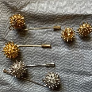 Vintage Castlecliff Brutalist Dangling Sputnik Sticks and Clip-On earrings